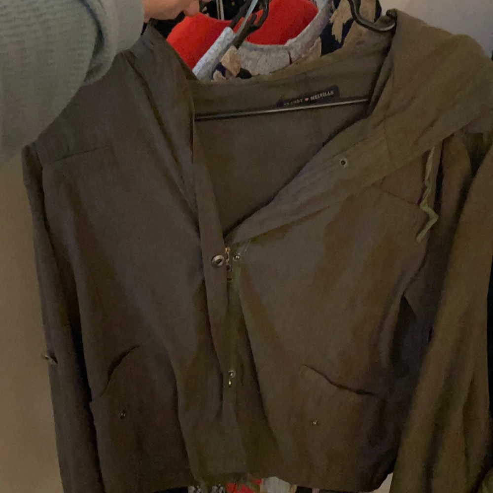 green cropped utility jacket from brandy melville!